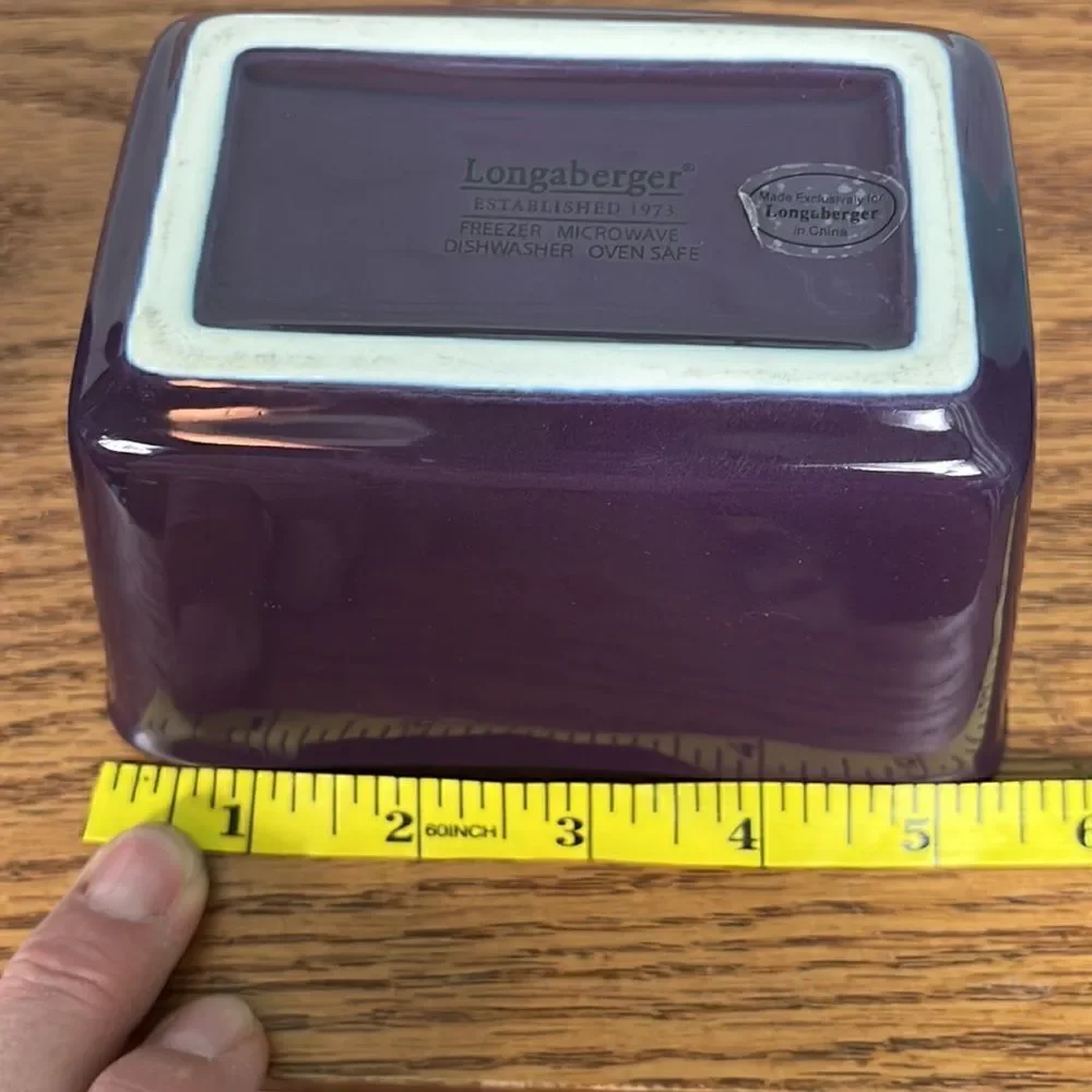 Set of TWO Longaberger Eggplant condiment dishes